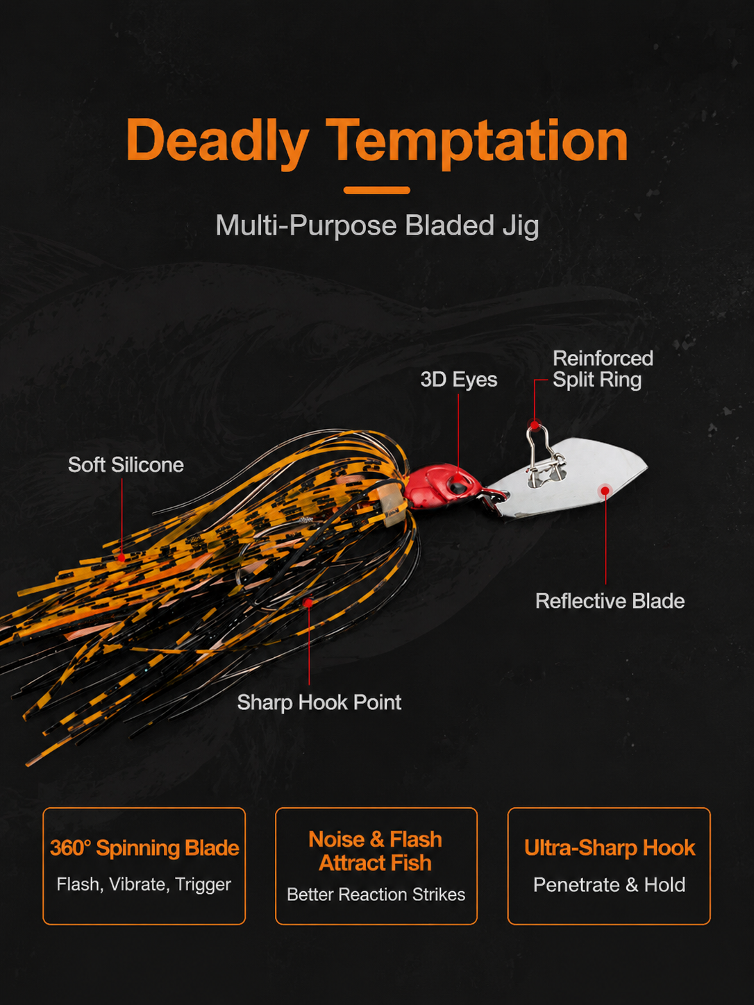 Spinnerbait Lure Set Silicone  - Fishing Lure Blade Bait บทวิจารณ์และราคา