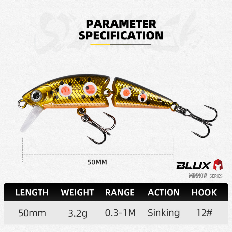 BLUX DR. Minnow Joint 50S Swim - Fishing Lure Popper บทวิจารณ์และราคา