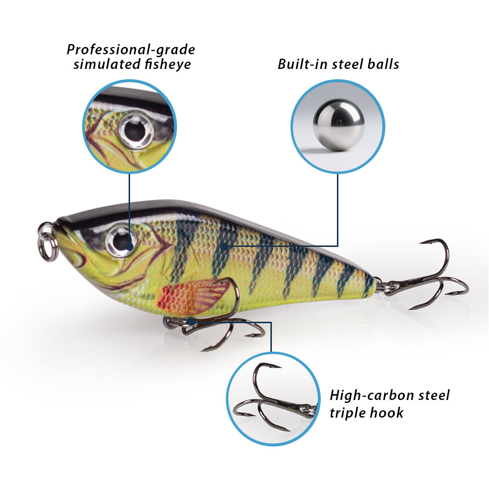 80mm/15.5g Muskies Jerkbait Pi - Fishing Lure Jerkbait บทวิจารณ์และราคา