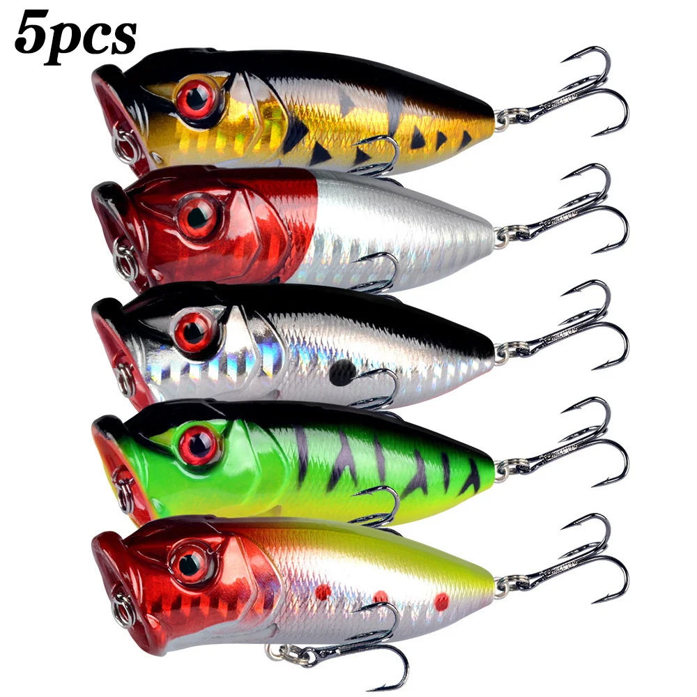 5Pcs Popper Fishing Lures 3d E - Fishing Lure Popper บทวิจารณ์และราคา