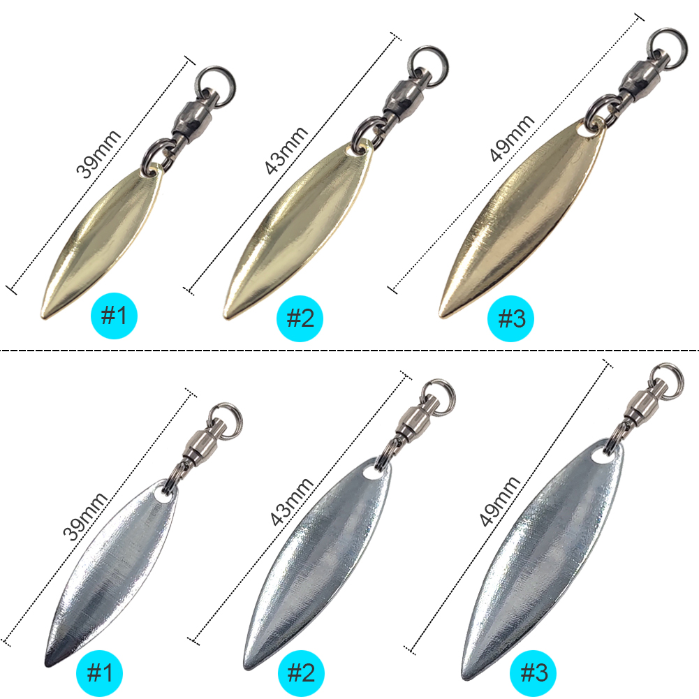 10pcs Willowleaf Blades Spinne - Fishing Lure Blade Bait บทวิจารณ์และราคา