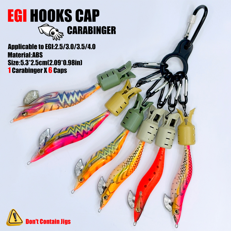 Squid Jig Hook Caps and Carabi - Fishing Lure Accessories บทวิจารณ์และราคา