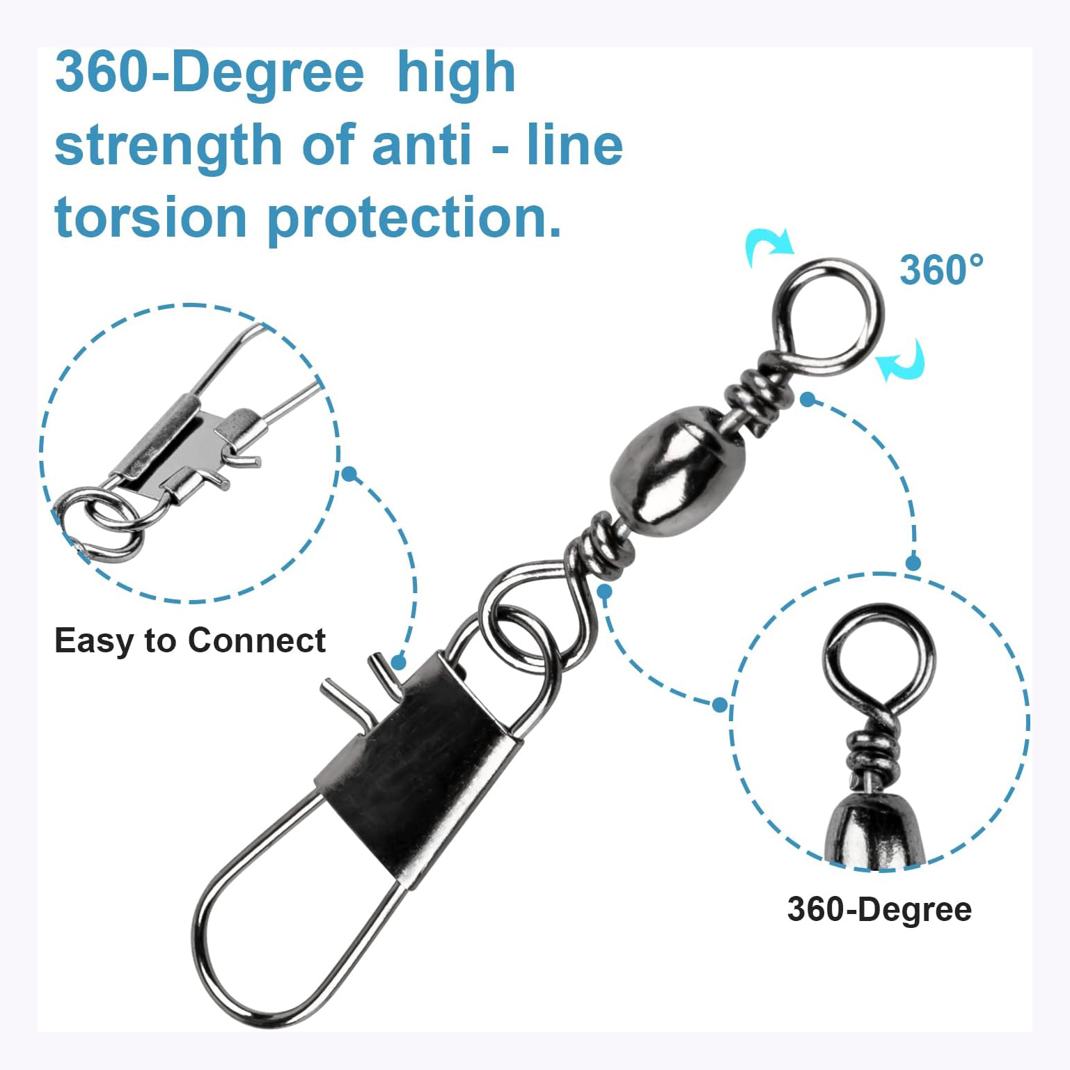 100Pcs/Lot 4#6#8#10#12# Swivel - Fishing Lure Accessories บทวิจารณ์และราคา
