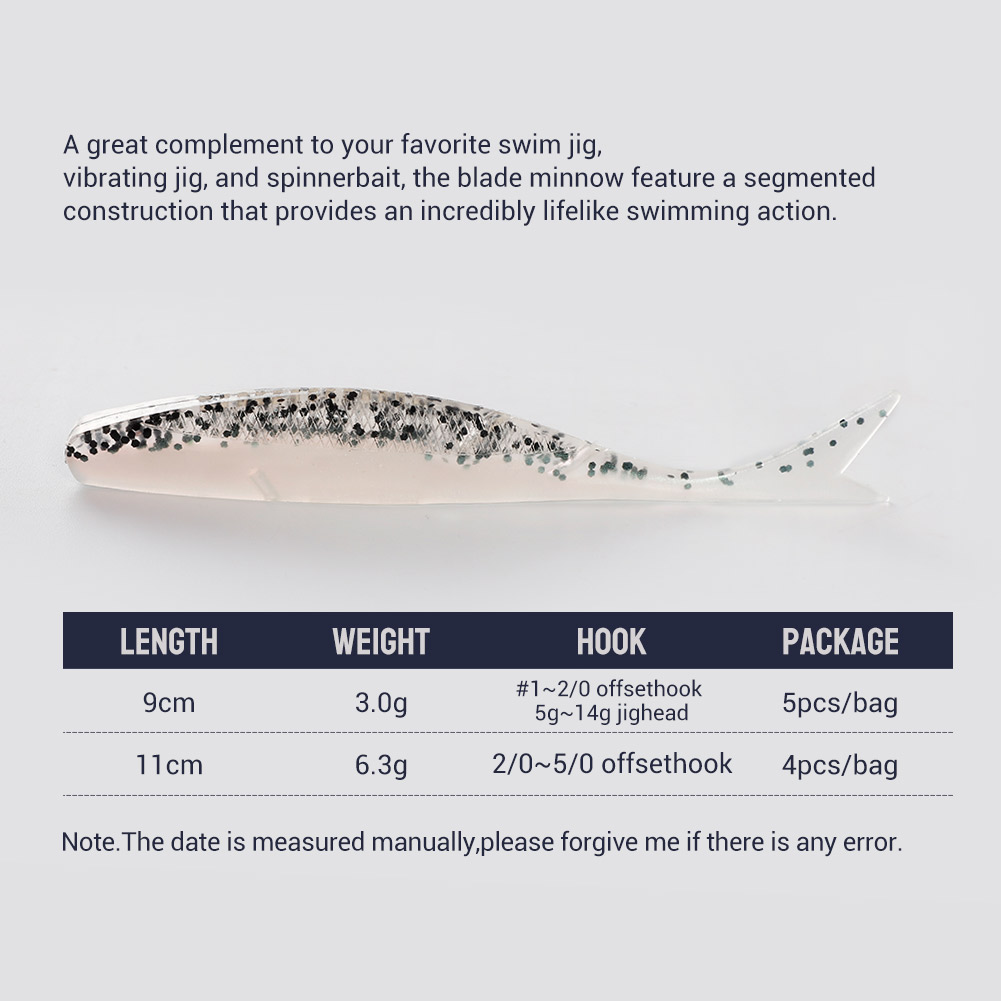NOEBY Soft Lure Blade Minnow 9 - Fishing Lure Blade Bait บทวิจารณ์และราคา