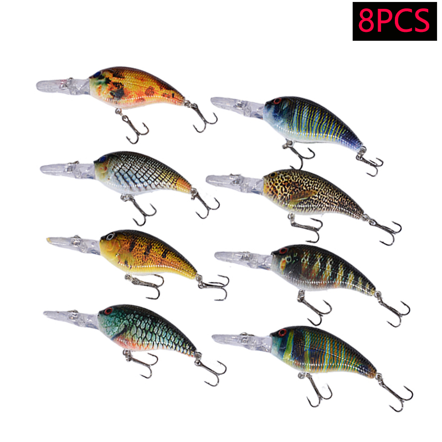 8pcs Jerkbait Minnow ABS Hard  - Fishing Lure Jerkbait บทวิจารณ์และราคา