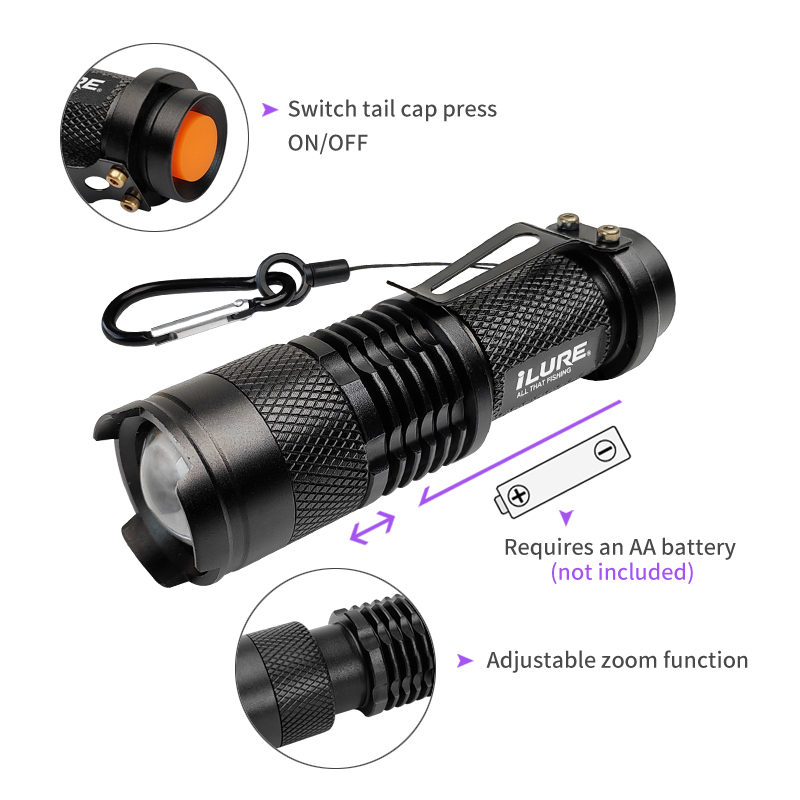 Mini UV Flashlight 395nm Ultra - Fishing Lure Jig บทวิจารณ์และราคา