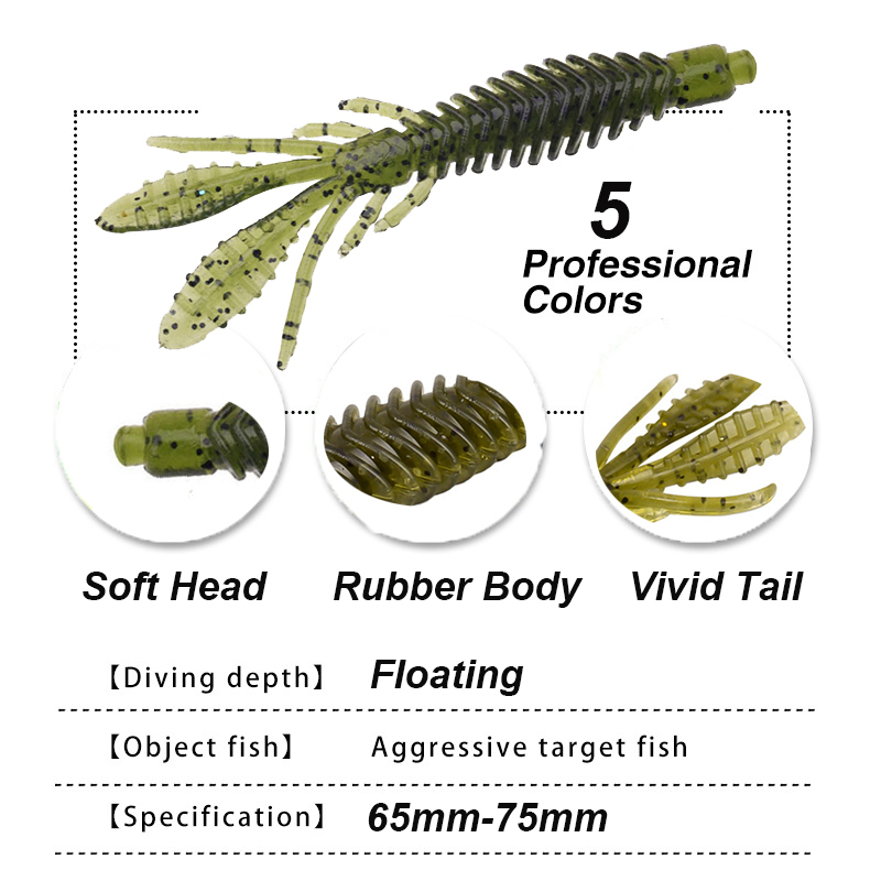 WESTBASS 5PCS Soft Larva Baits - Fishing Lure Soft Plastic บทวิจารณ์และราคา